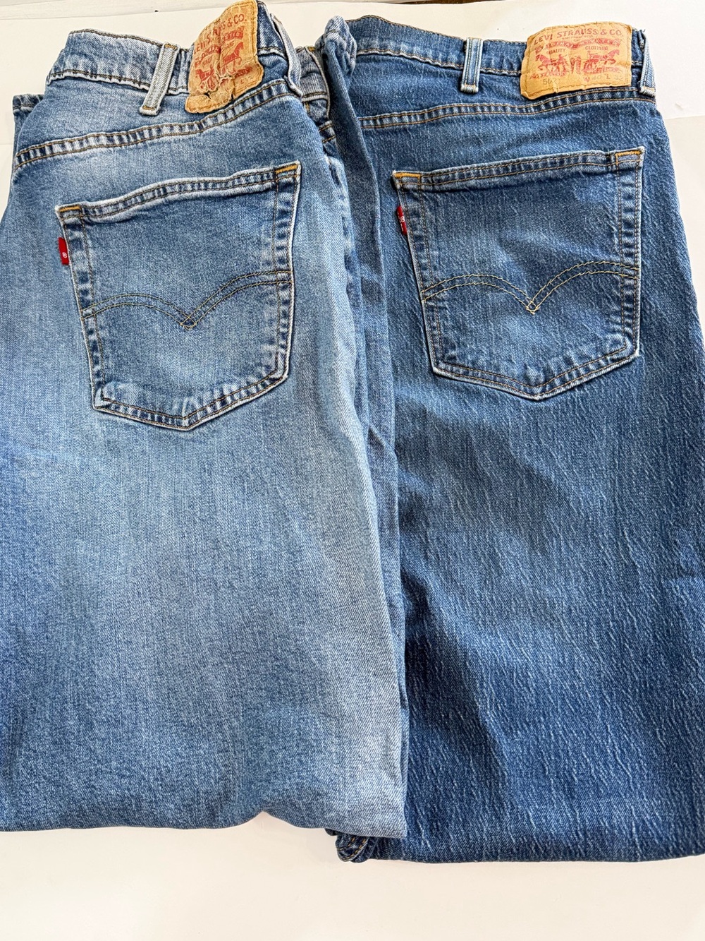 Levi's 502 Regular Taper Fit Blue Jeans Men's 40x32 2 pair lot  Cotton